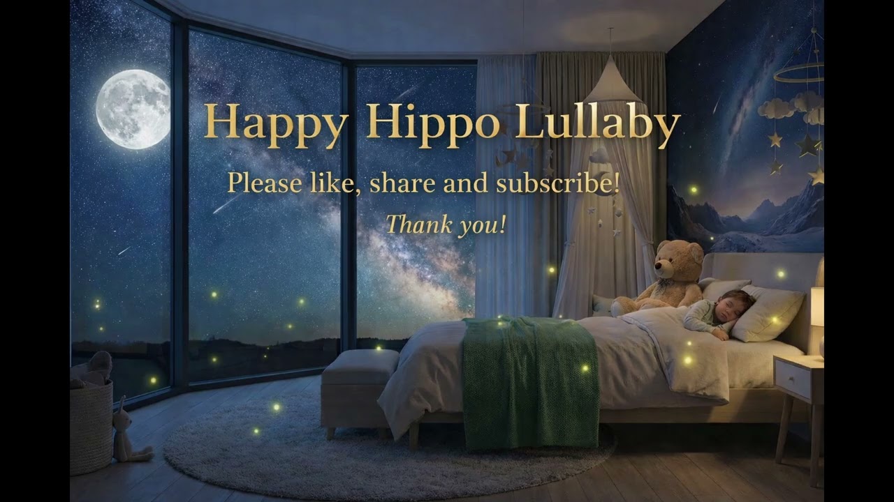 Happy Hippo Bedtime Lullaby | 24 mins Short Calm Music | Calming Sleep Music for Babies & Toddlers