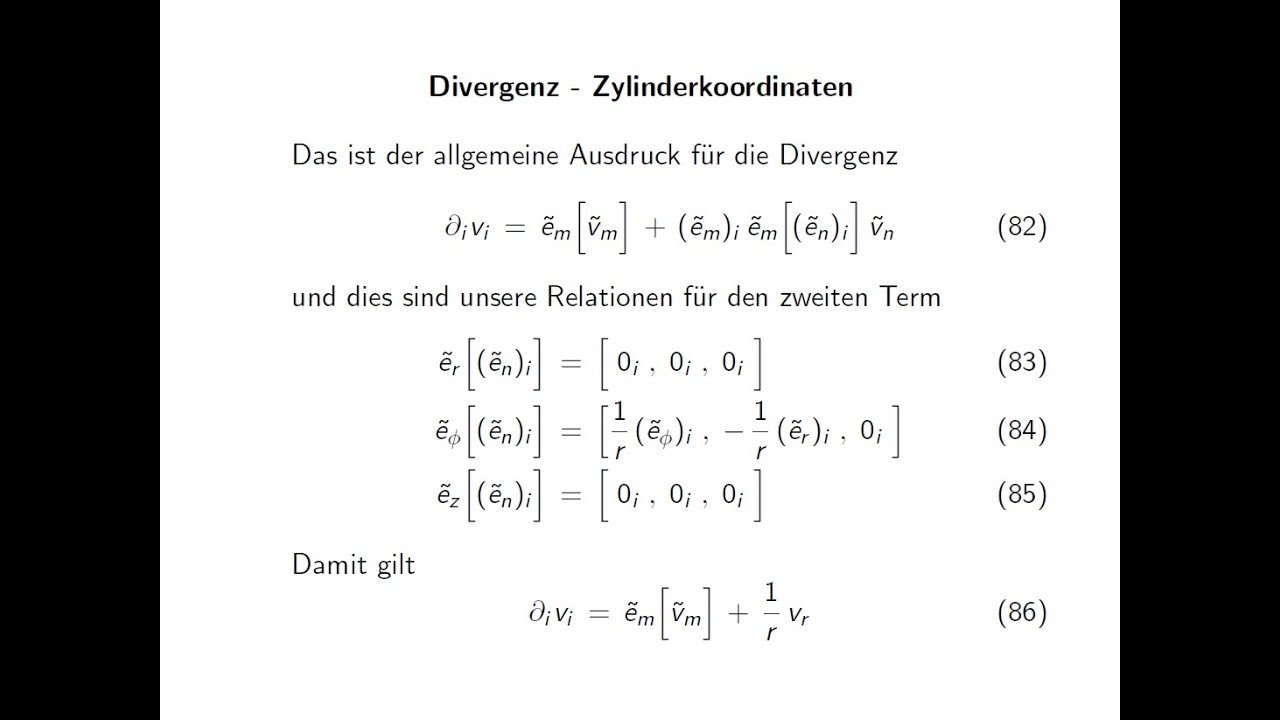 Indexnotation - Divergenz, Rotation und Laplace