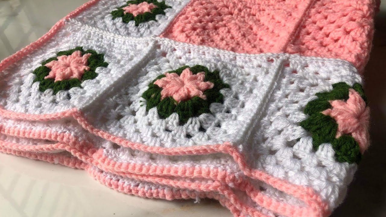 How To Crochet Flower Granny Square For Baby Blanket || Crochet Granny Square Tutorial For Beginners