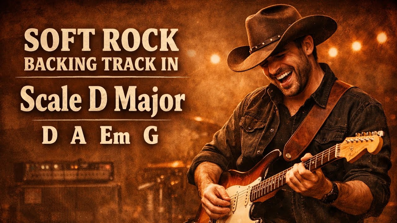 Soft Rock Backing Track in D Major | D A Em G | 80 BPM | Guitar Backing Track