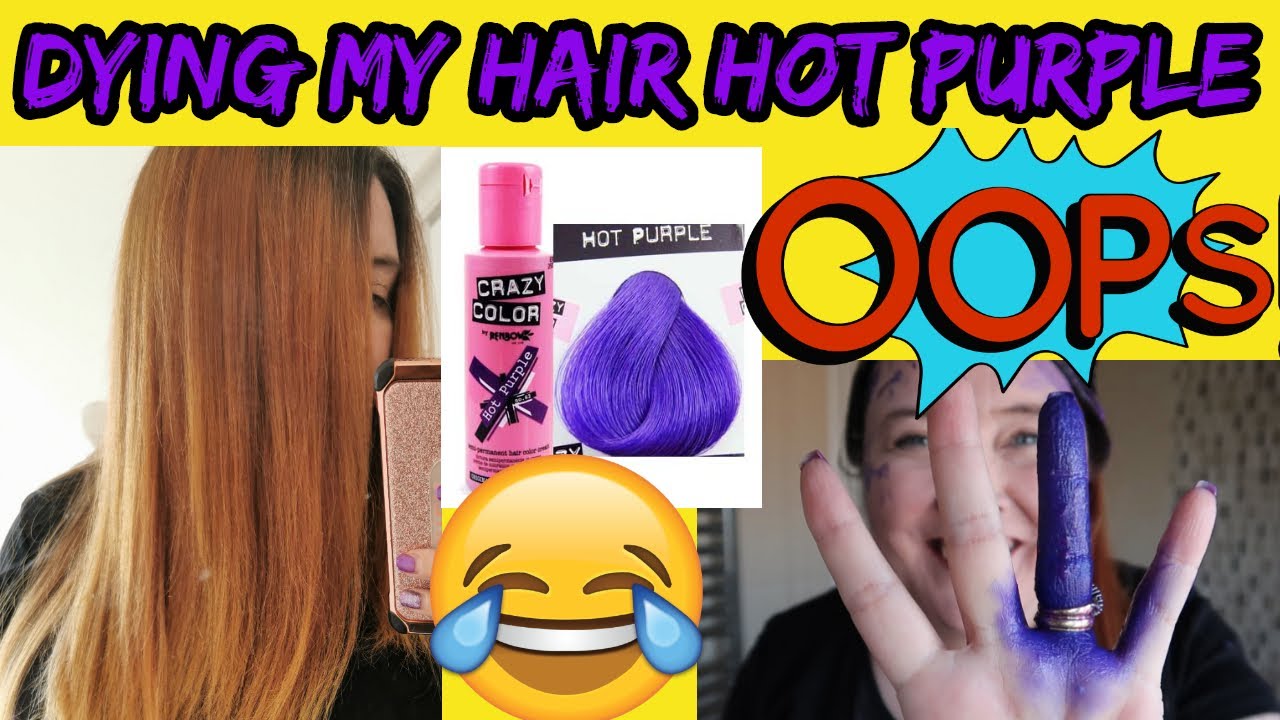 Окрашивание каштановых волос в фиолетовый цвет | Crazy Color Hot Purple