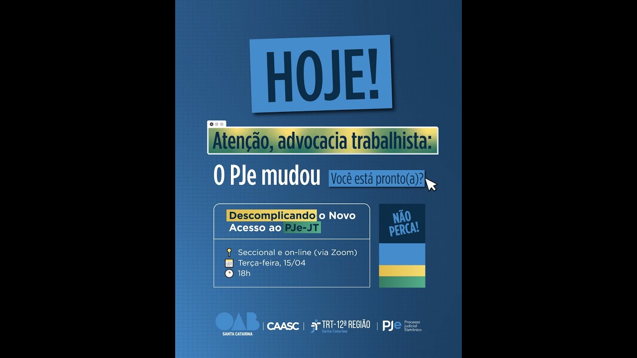 Descomplicando o novo acesso ao PJe-JT: em capacitação, OAB/SC e TRT12
