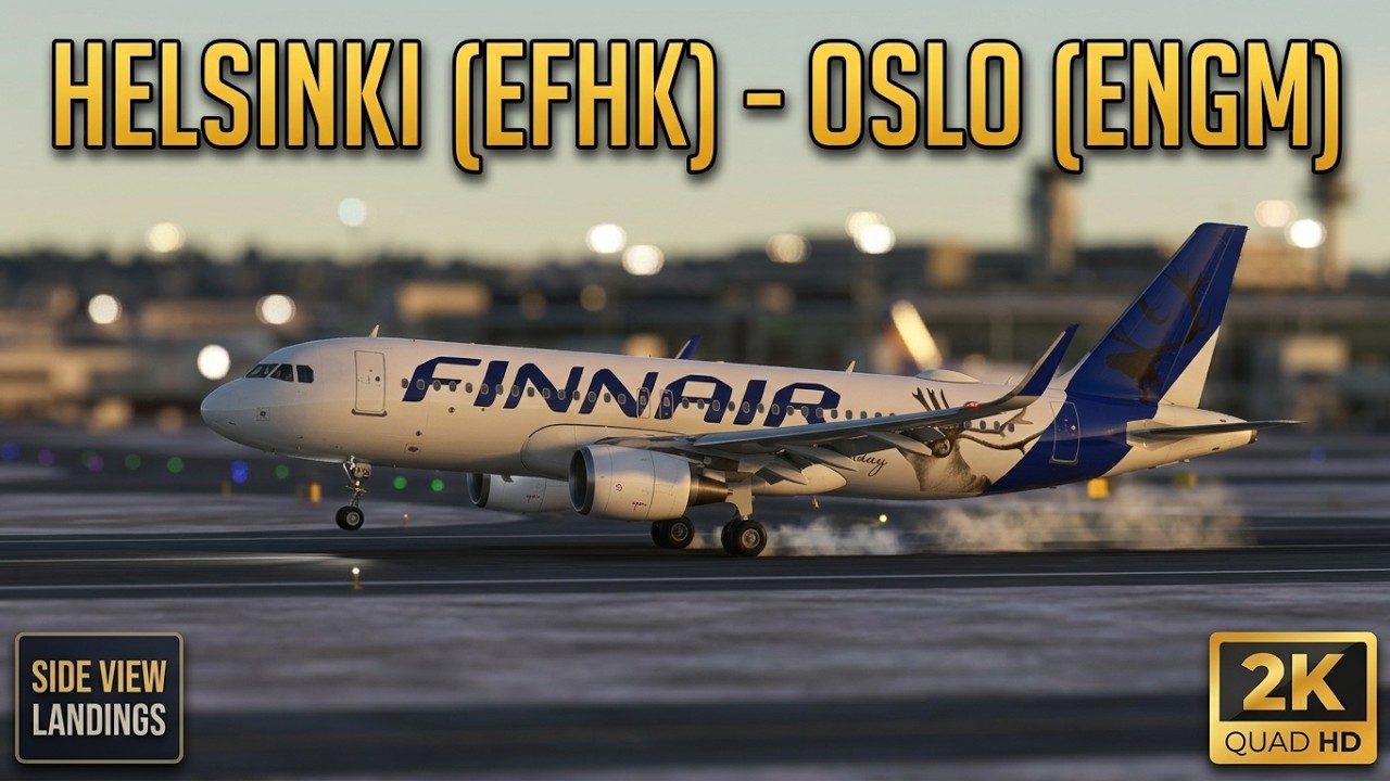 A320 | FINNAIR | Helsinki - Oslo | Autoland | ASMR Flight |