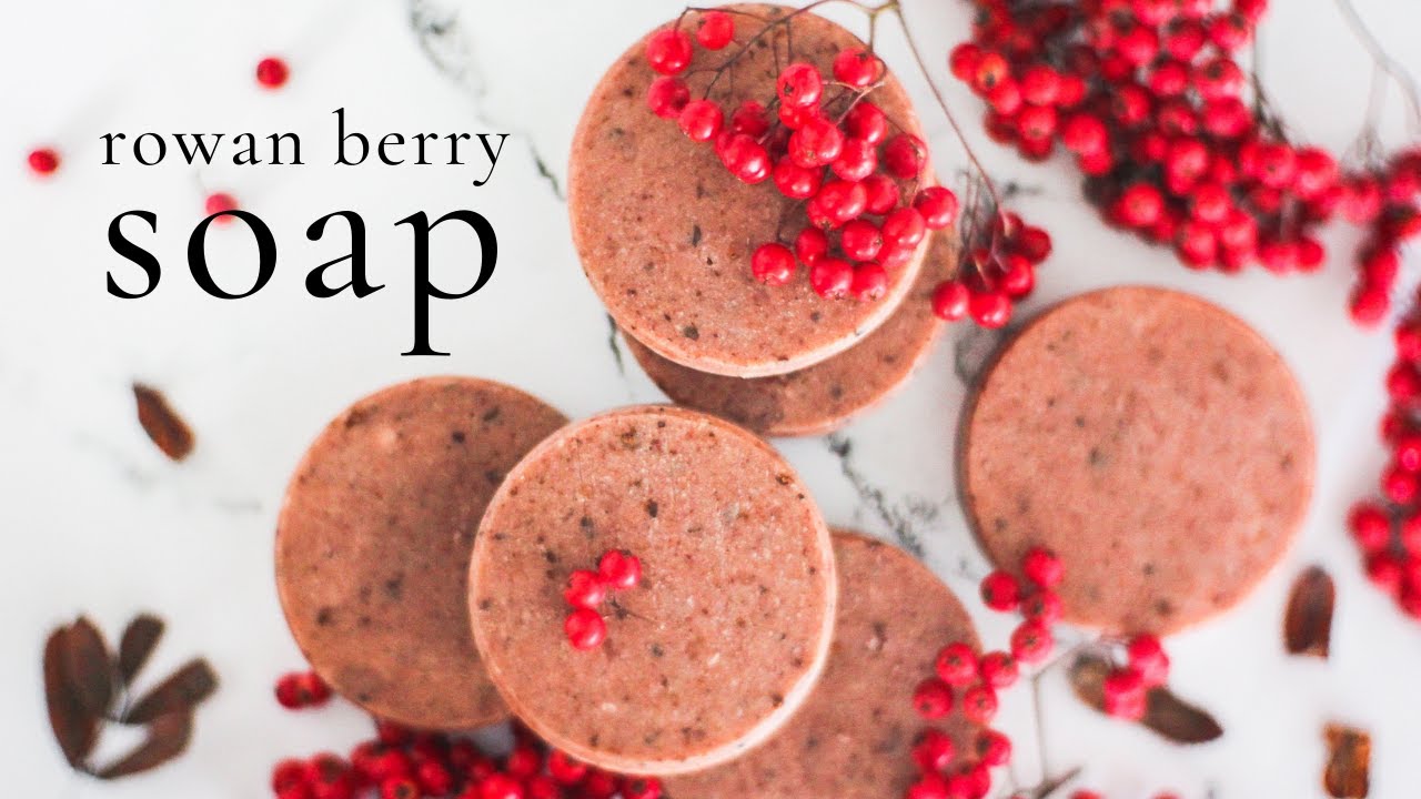Soothing soap making 🍂 Naturally colored soap with rowan berries