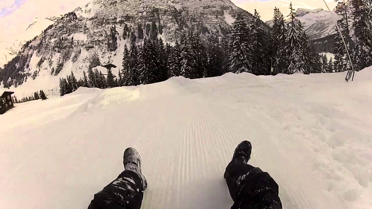 Rodeln in Lech, 2014.