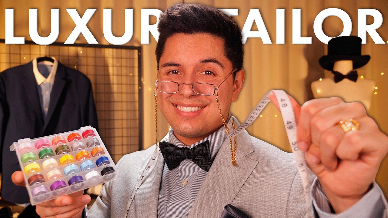 Luxury Suit Tailor ASMR Experience | Hat, Jacket, Shoes, Accessories, & MORE