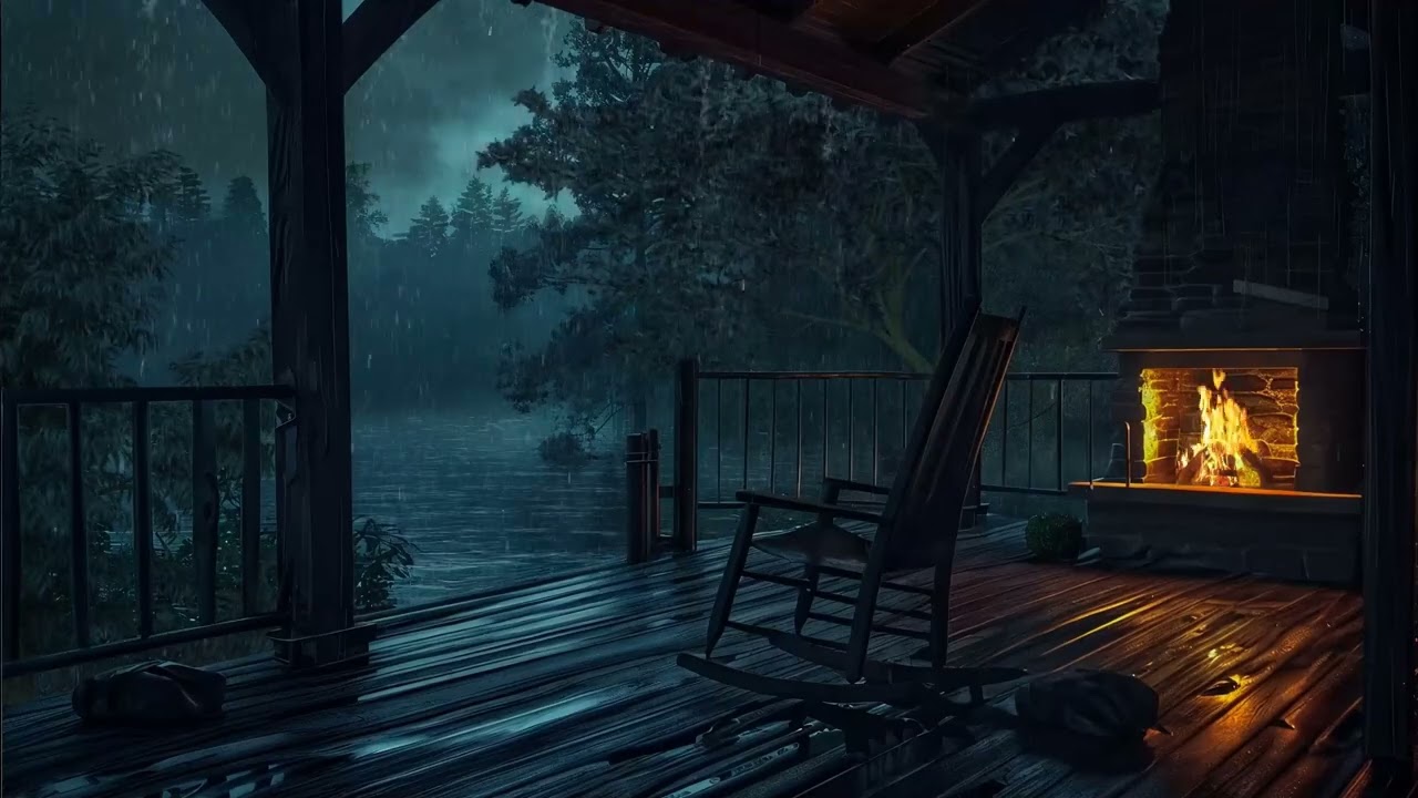 🍂 Tranquil Rainforest Cabin Hideaway – Soft Forest Breeze & Distant Rumbles for Deep Calm 🌧️🌲