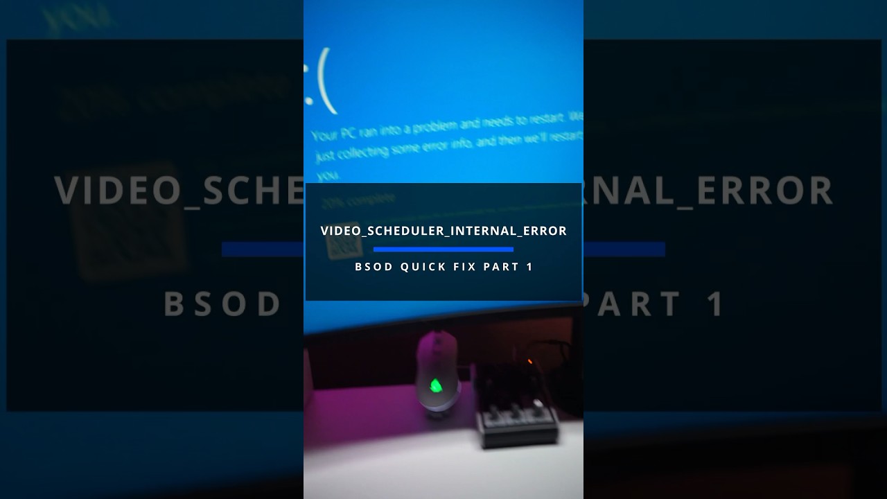 BSOD quick fix VIDEO_SCHEDULER_INTERNAL_ERROR part 1 #shorts