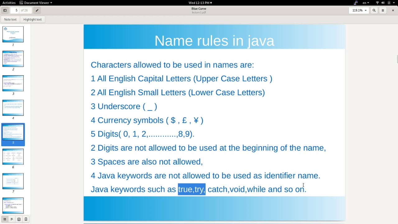 Lecture one - Programming Language - Java (theory)