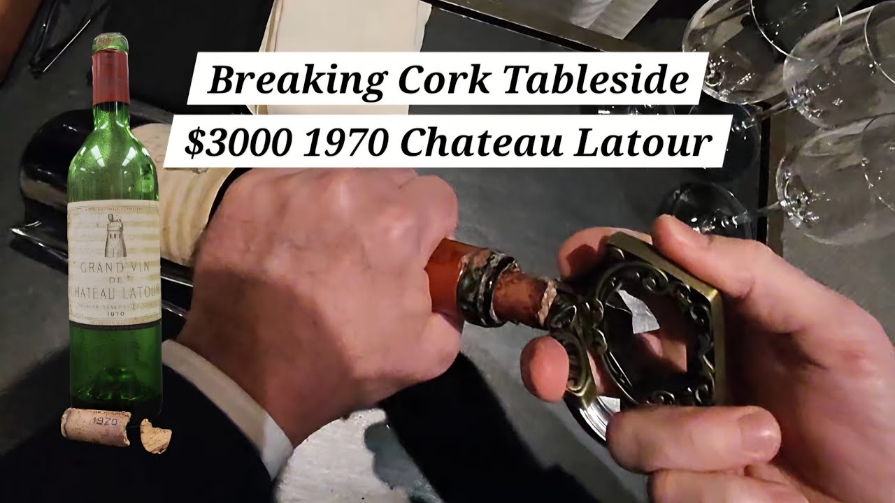 Breaking Cork Tableside - 3000 долларов, вино первого урожая 1970 года, Chateau Latour, Бордо