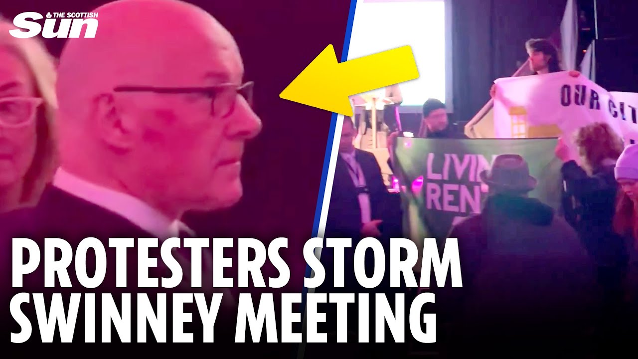 John Swinney left looking awkward & SNP council leader blasted a 'liar' as protesters storm meeting
