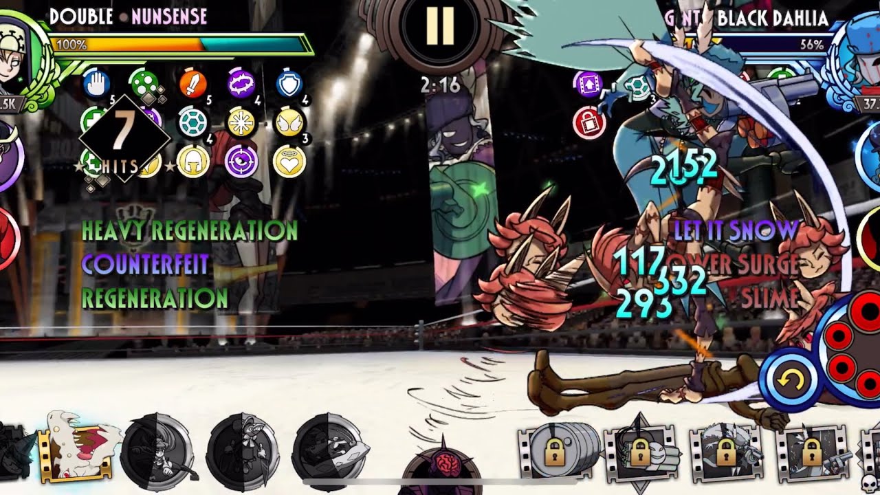 Nun’s SNOW DAY! 500% Season’s Beatings PF Fights - Skullgirls Mobile