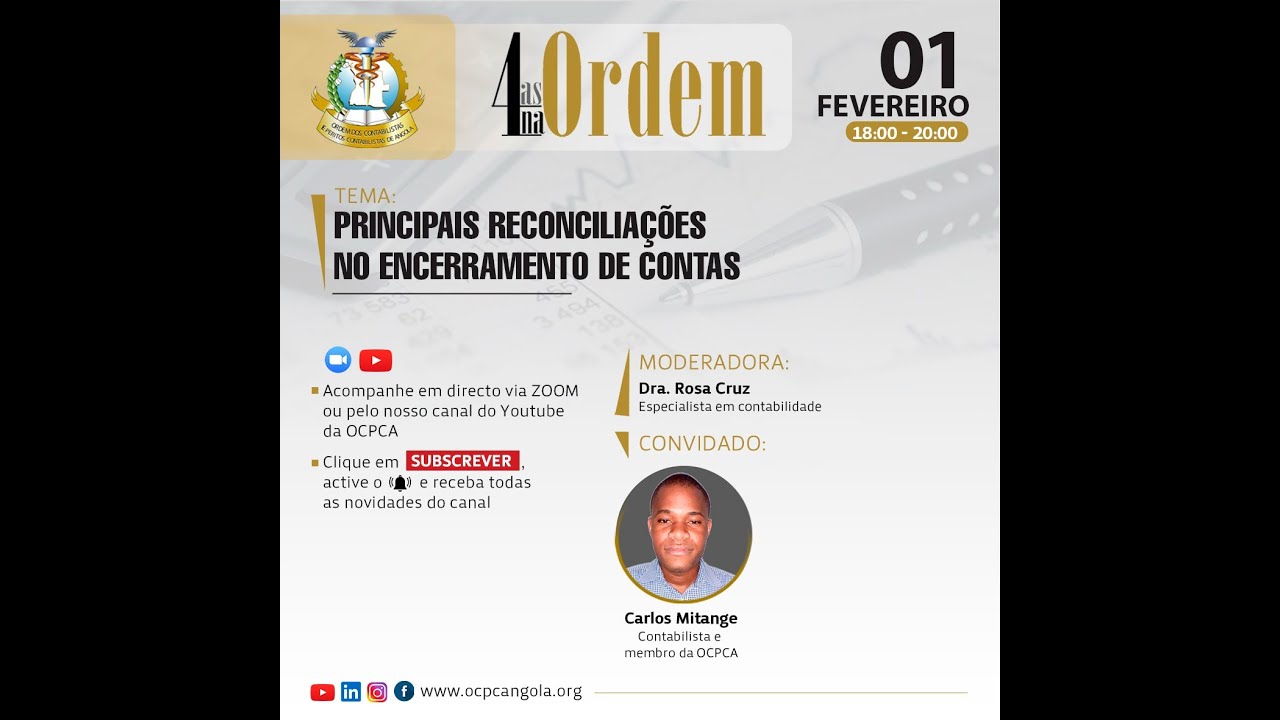Tema: principais reconciliacoes no encerramento de contas