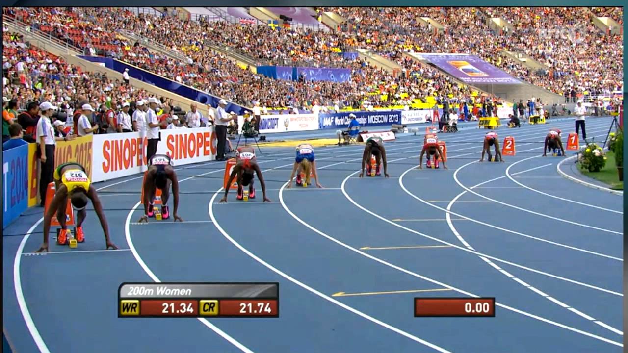 Moscow 2013 200M Women Semi Final 2 Allyson Felix 22.30