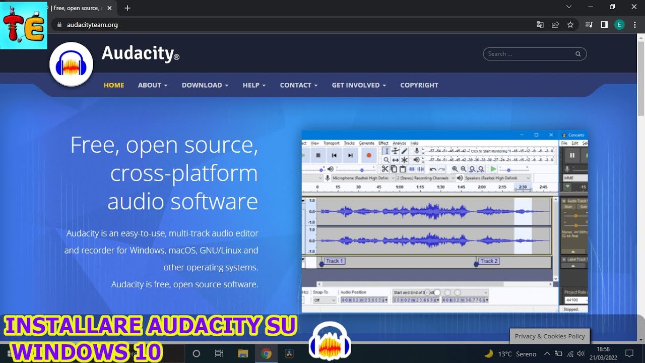 COME INSTALLARE AUDACITY SU WINDOWS 10