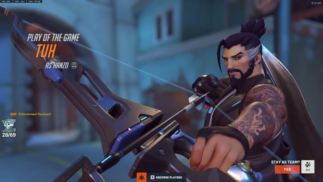 POTG! IDDQD HANZO GOD GAMEPLAY OVERWATCH 2 SEASON 11