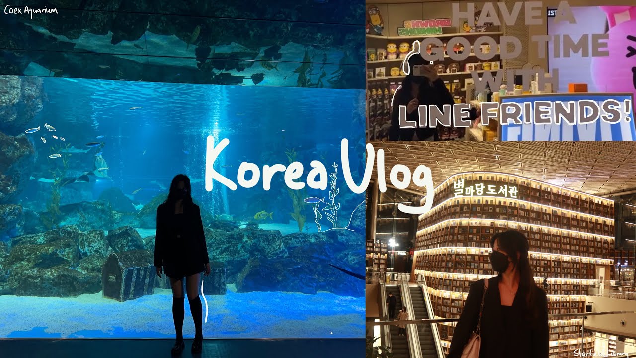 Korea Vlog ep5: COEX Aquarium⏐Starfield Library⏐Line & Kakao friends⏐Exploring Gangnam