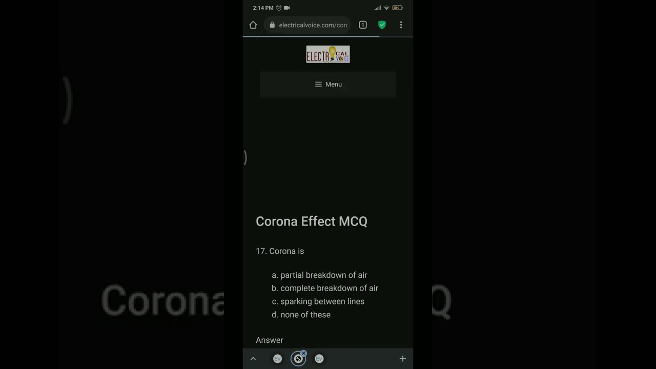 Corona Effect MCQ