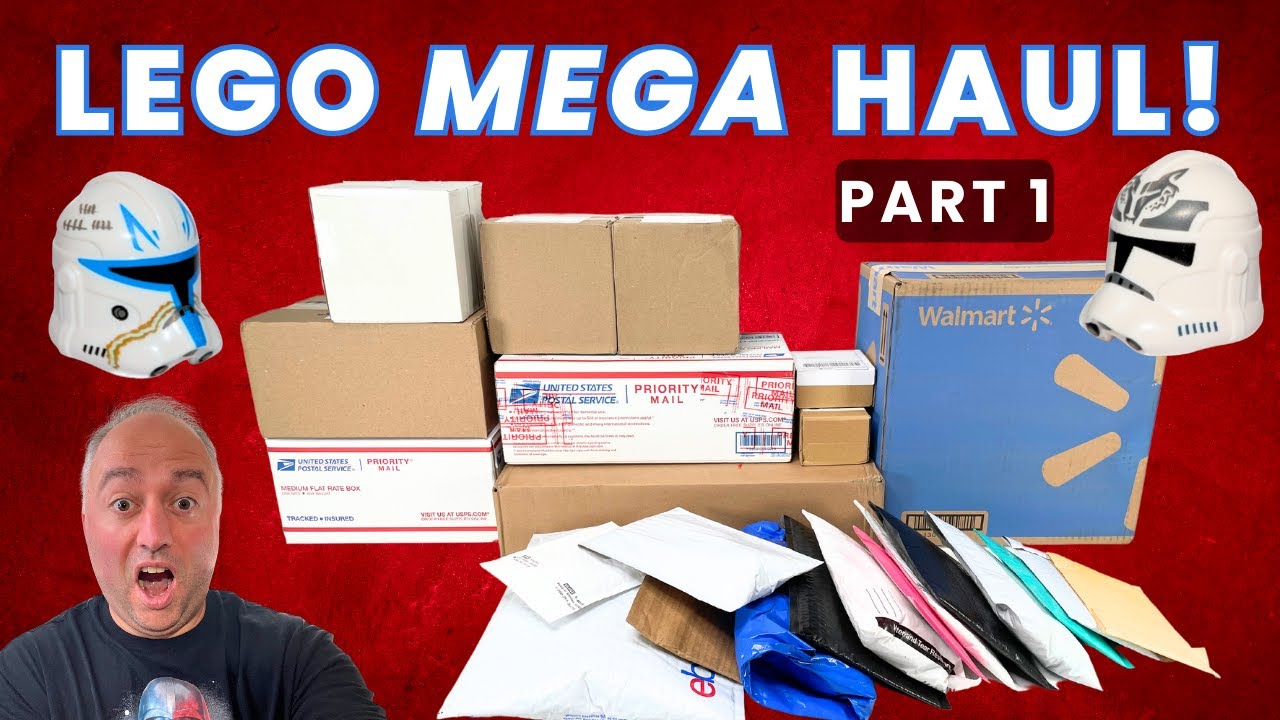 Lego Mega Haul Unboxing Opening 24 Packages Minifigures New Release Star Wars Sets Cptn Rex!  PART 1