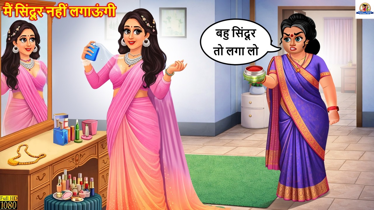 मैं सिंदूर नहीं लगाऊंगी | Saas Bahu | Hindi Kahani | Cartoon | Moral Stories | Hindi Story |Kahaniya
