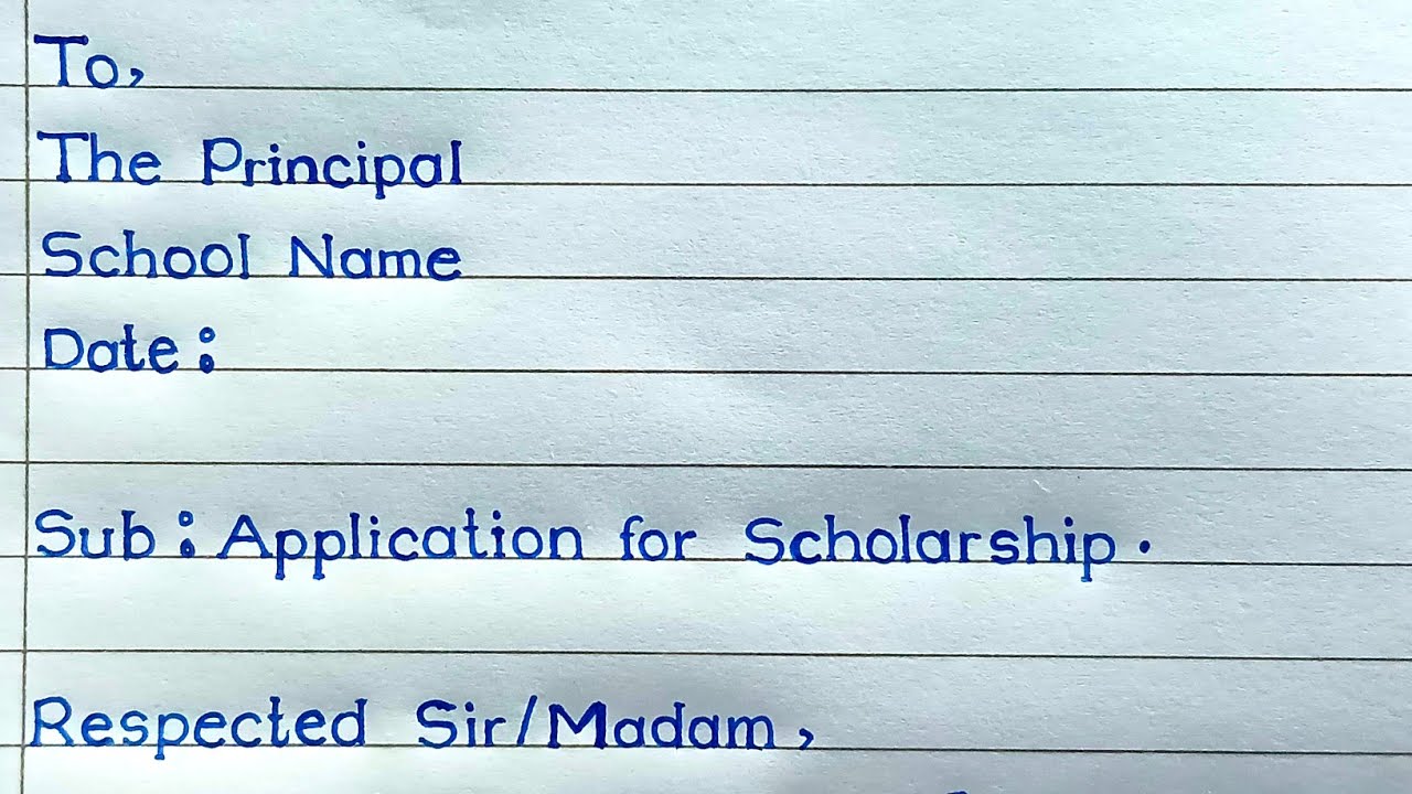 Application For Scholarship To Principal || Application For Scholarship || MM Handwriting