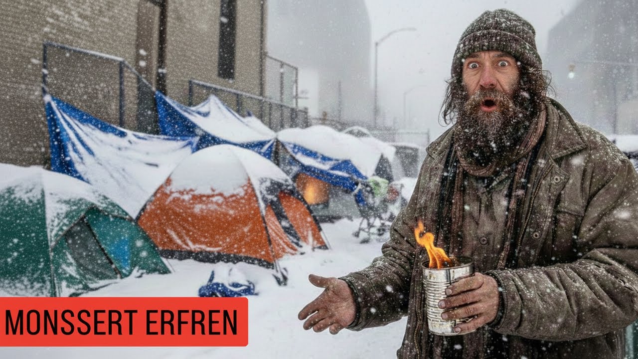Wie Obdachlose Schneestürme in Zelten überleben