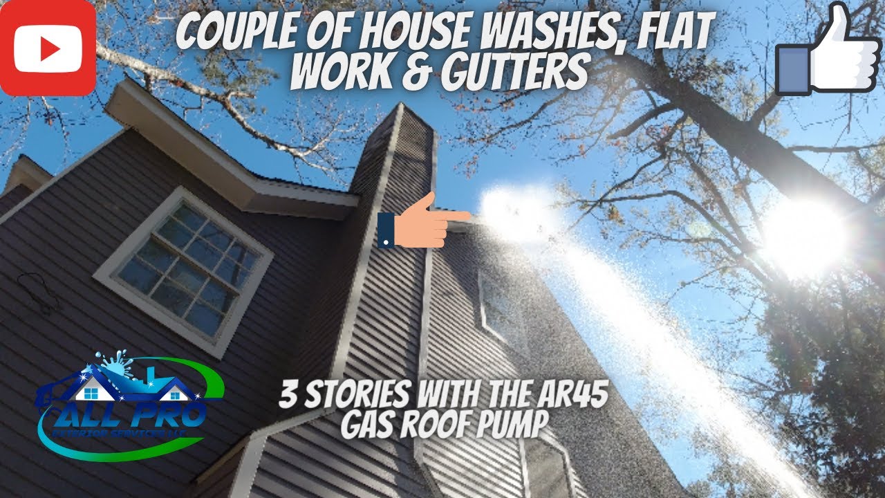 Two House Washes & Gutters- AR45 Gas Roof Pump