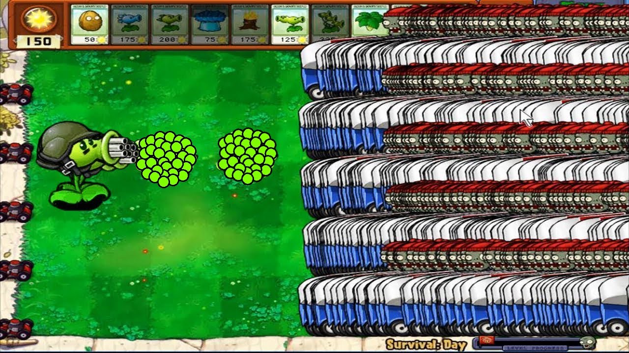 Plants vs Zombies - Gatling Pea Hack vs 999 Gargantuar vs All Zombie PvZ