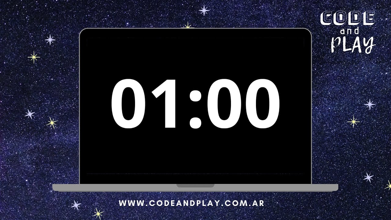 ⏱ 1 Minute Space Countdown Timer ⏱ Cuenta regresiva  espacial 1 minuto ⏱ Code and Play Argentina