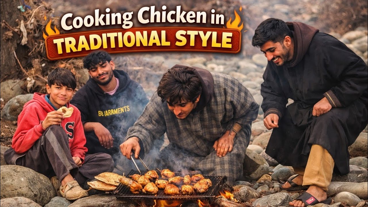 Kashmiri Village Style Chicken Cooking 🔥/Traditional Kashmiri Chicken Cooked on Firewood