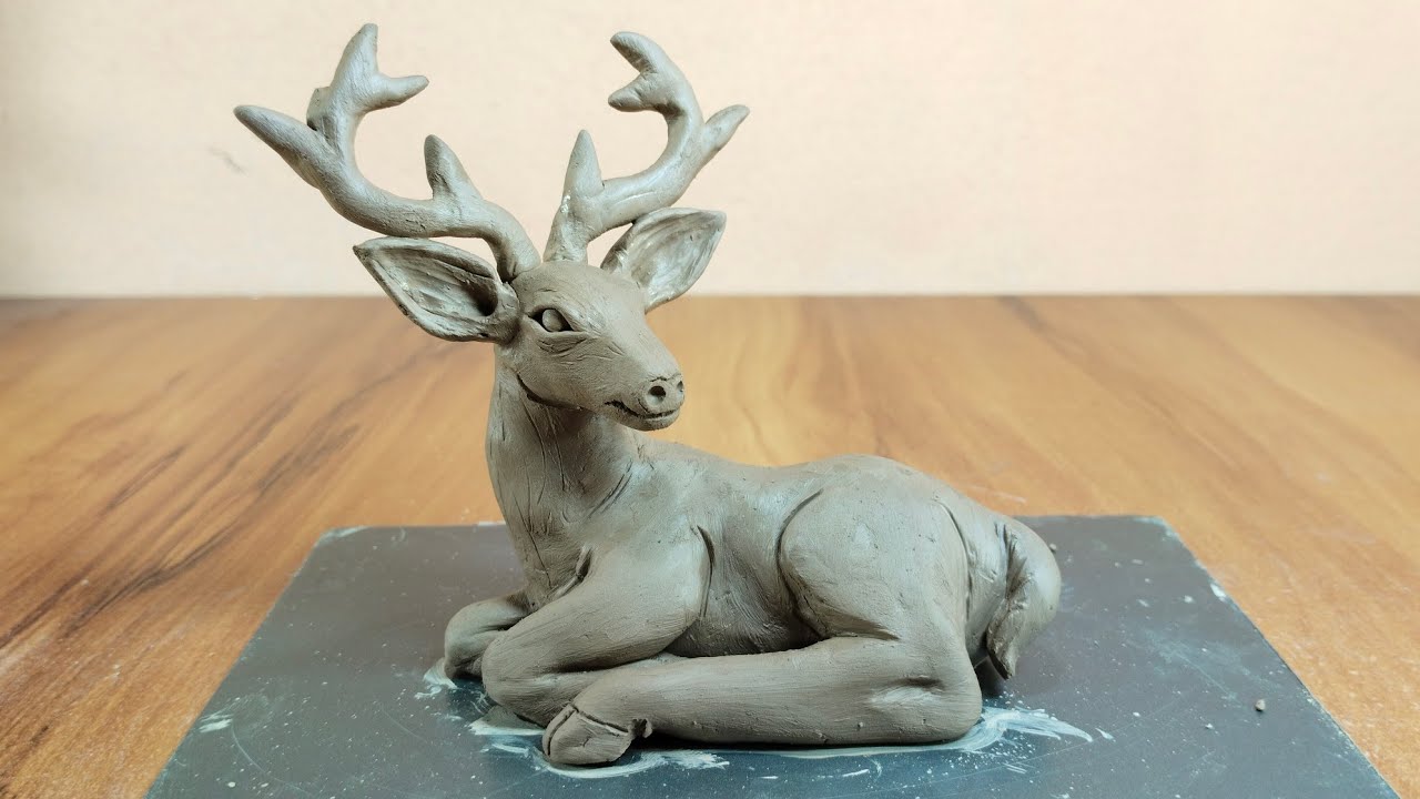Clay deer making | deer making with clay | deer sculpting #deer #clay #art #youtube