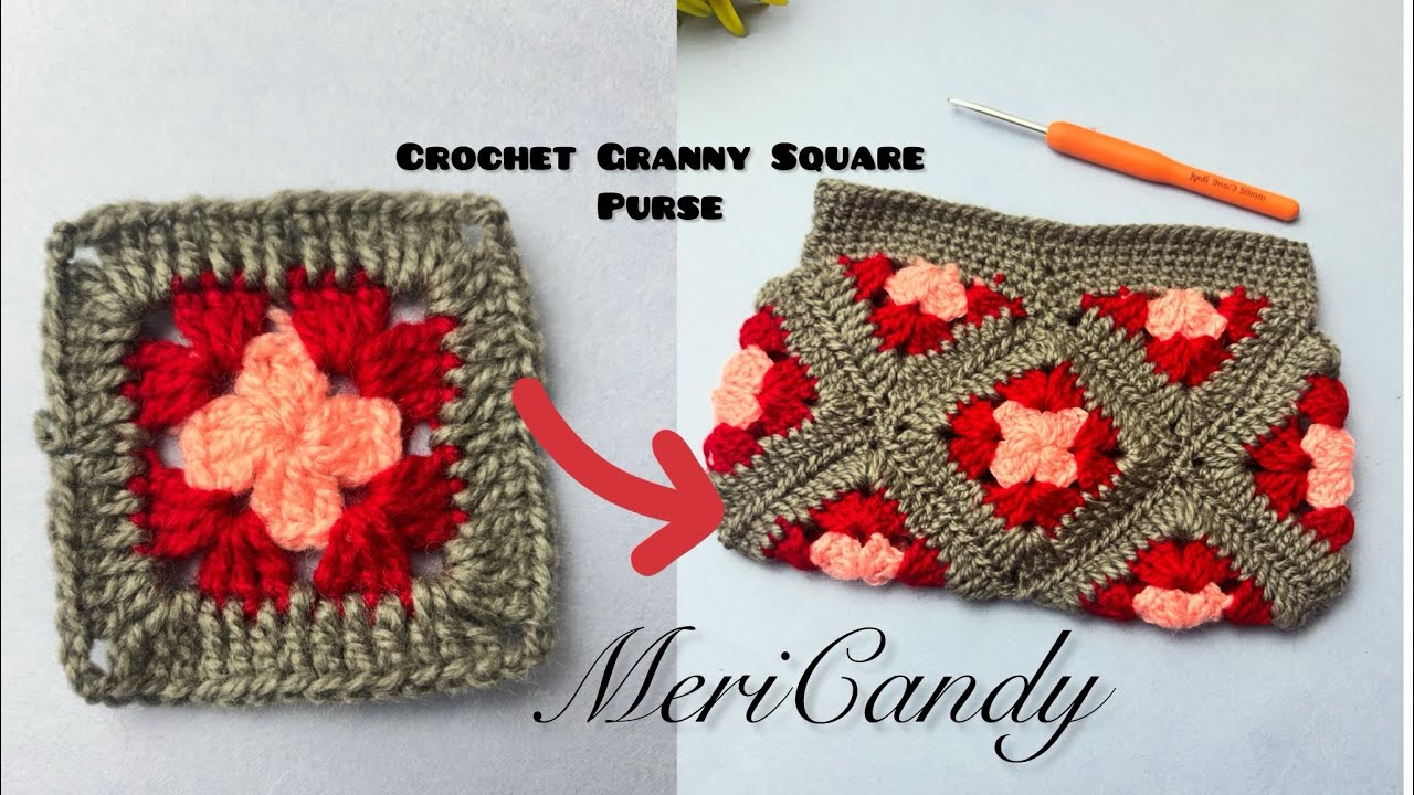 Crochet Bag Diy || How to Crochet a Granny Square Purse Free Tutorial ||
