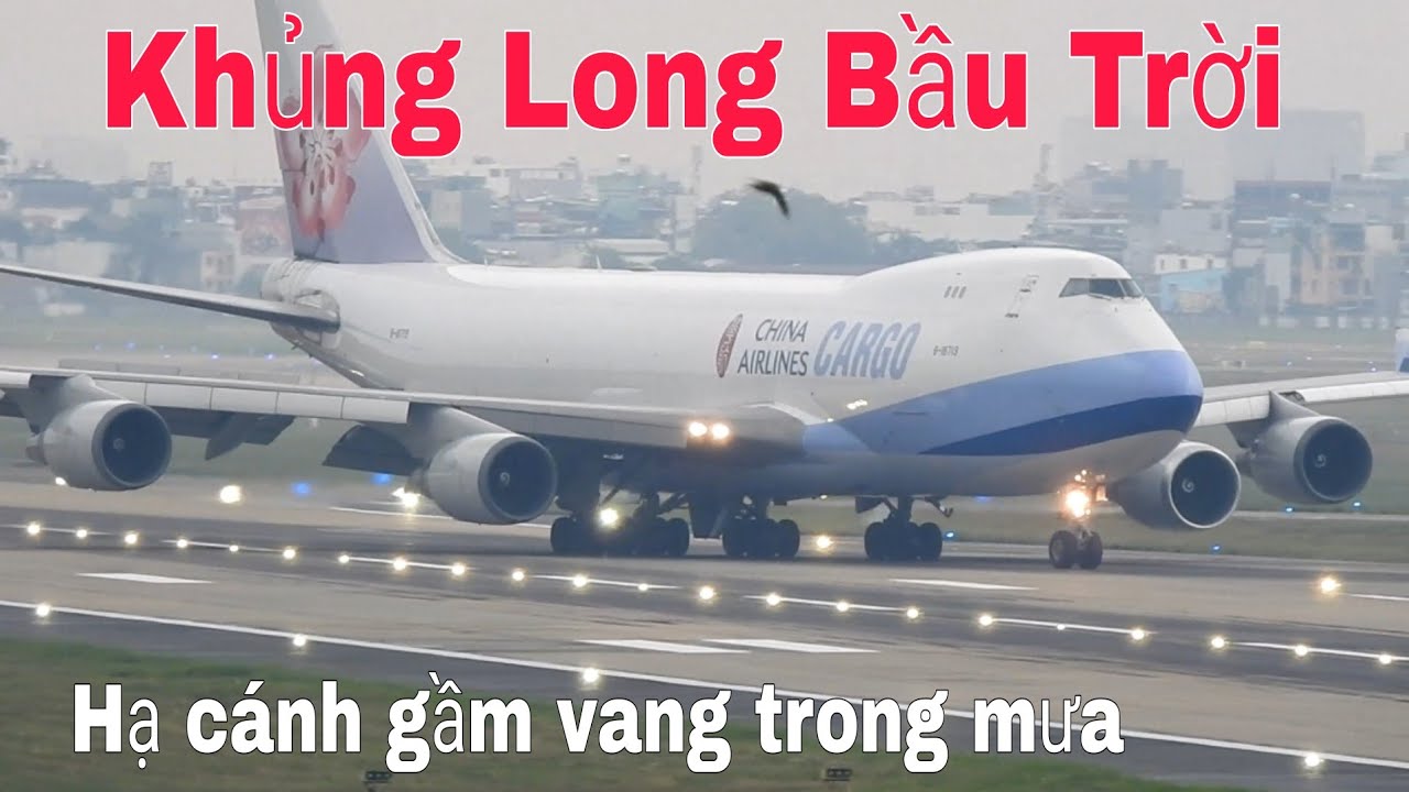Cơn Mưa Lớn Boeing 747,,787,,777 Hạ Cánh Và Cất Cánh Gầm Vang Trong Mưa Tại SB Tân Sơn Nhất