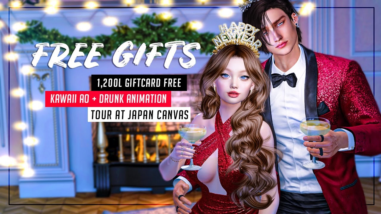 FREE Gifts 1,200L Giftcard | Free Kawaii AO + Drunk animation | Gifts Japan Canvas Second Life ♥