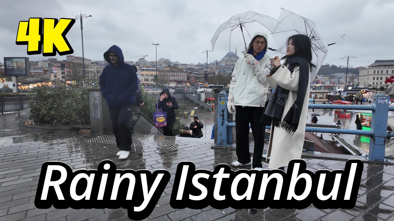 Rainy Istanbul Walk 4K — From Galata Bridge to Sirkeci Streets