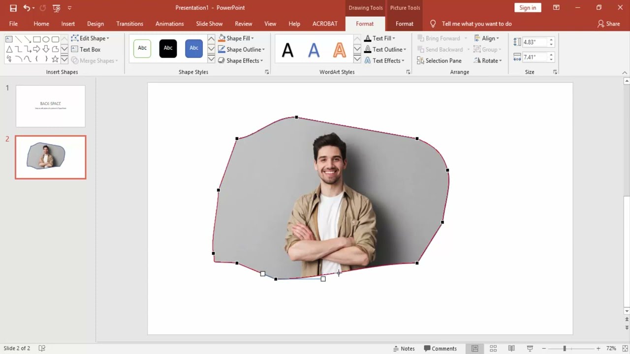How to edit points of a picture in PowerPoint