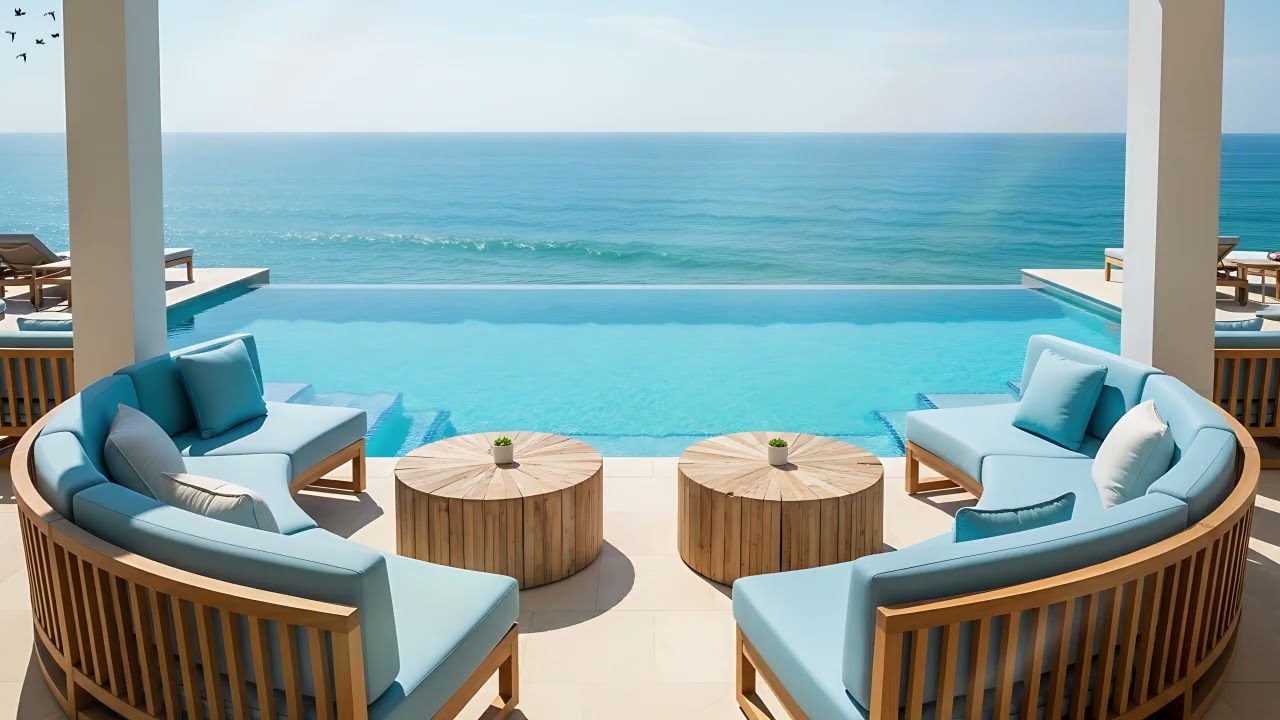 Positive Beach House Jazz 🌊 Happy Morning Bossa Nova & Soft Waves for Good Mood