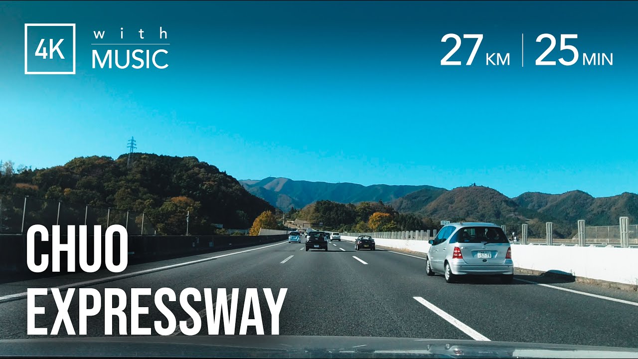 快晴の中央道ドライブ [4K] Driving highway and ordinary roads in Japan, 2021 ＜上野原〜大月IC〜都留市内＞