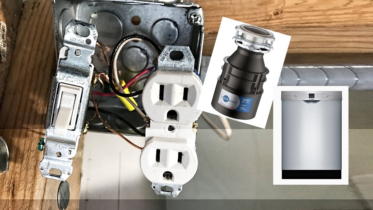 Instalacion eléctrica de un triturador y lavaplatos, instalacion electrica de disposal y dishwasher.