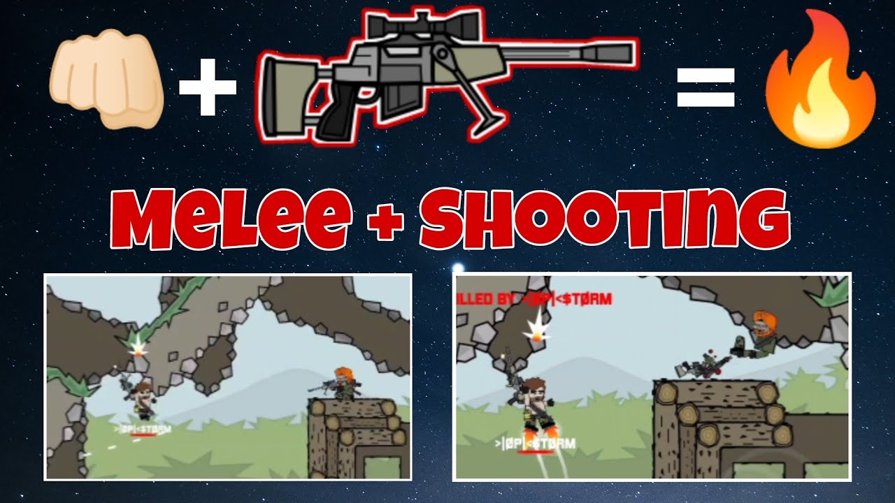 #1 DA2 Mini Militia Classic : Melee Shooting Tutorial & 3 Secret Tricks in between the video