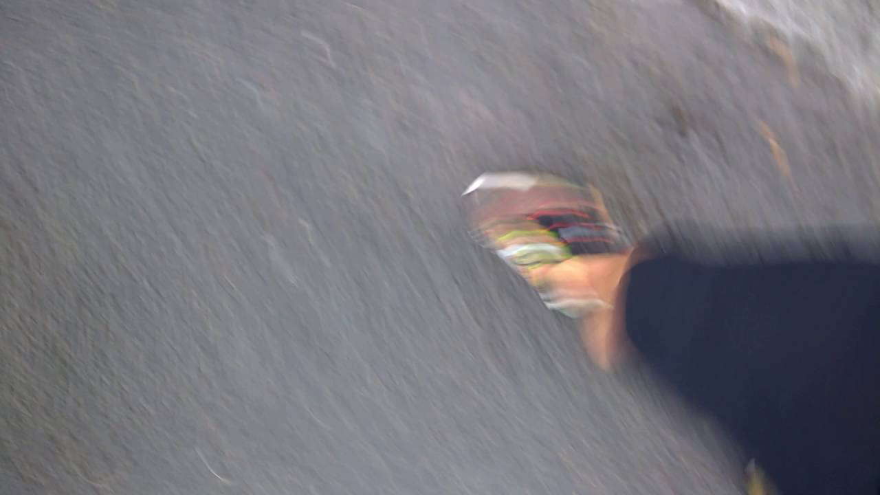 Sockless and wet run in puddles in his Nike Free Flyknit