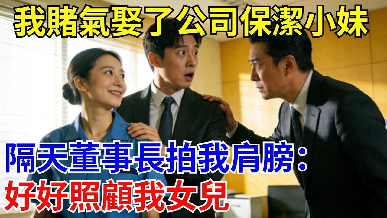 我賭氣娶了公司保潔小妹，隔天董事長拍我肩膀：好好照顧我女兒。#原創#情感#情感故事#故事#爽文#奇聞#為人處世#生活經驗