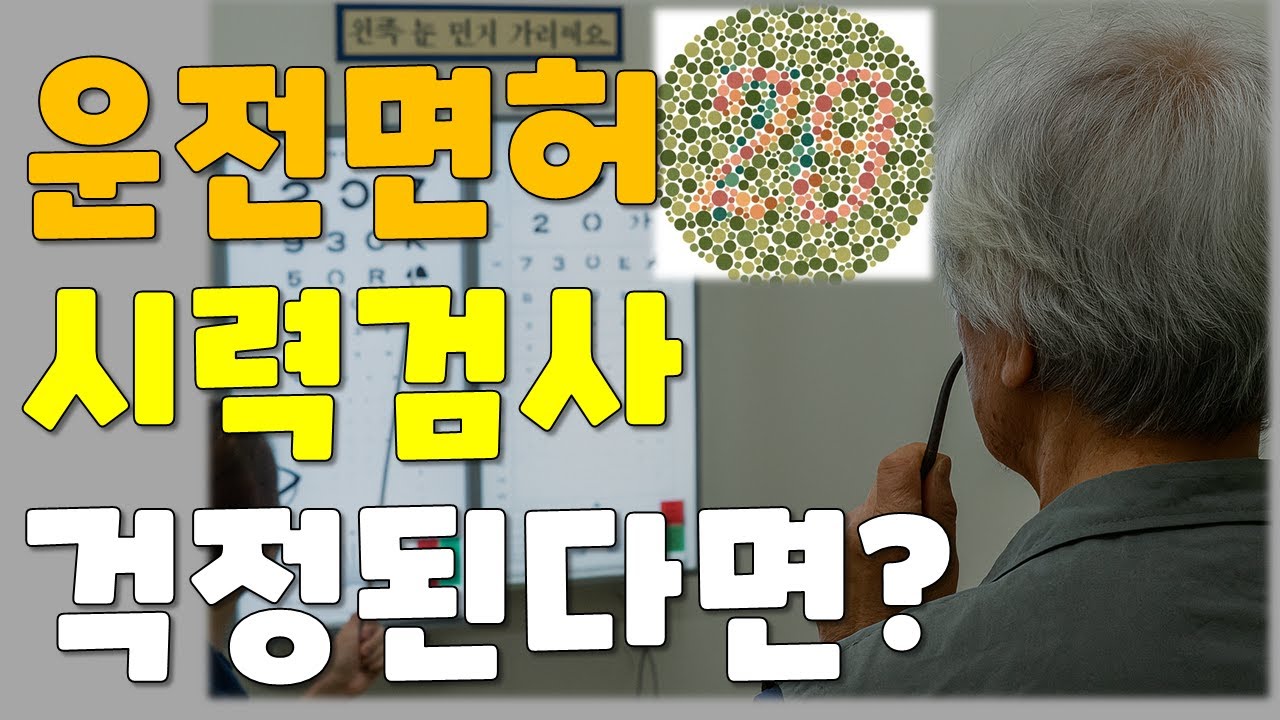 자동차 운전면허 시력검사와 색약 색맹 테스트 방법 안내 나이들어 면허증 반납 안하려면? #운전면허 #시력검사 #노안 #눈이아픔 #안경 #자격유지검사