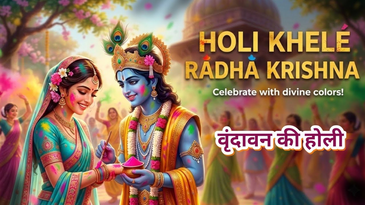 वृंदावन की होली 🌈 Radha Krishna Sang Rangon Ki Bahaar ✨ #Holi2026 #radhakrishna #trending #viral
