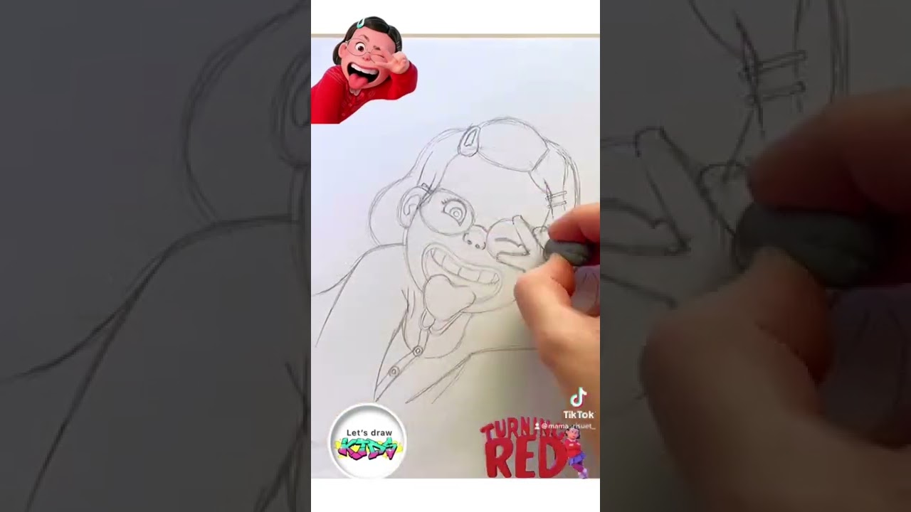TURNING RED Mei Lee drawing #shorts #meilee #turningred #meilinlee #cartoongirl #girldrawing