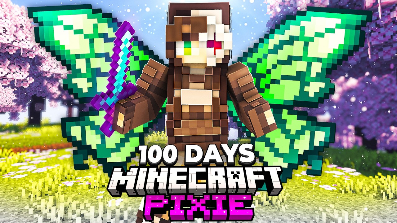 I Spent 100 Days as a PIXIE in an Enchanted Minecraft World!