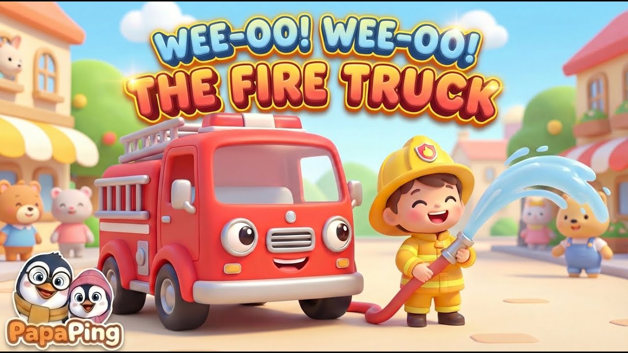 ⭐🚒 Wee oo Wee oo! The Fire Truck Song | Brave Firefighters to the Rescue! | papaping Nursery Rhymes