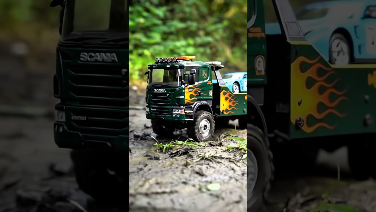 RC Truk Scania Hijau Derek Mobil Mobilan Truk Oleng #truk #trukoleng #menemukanmainan