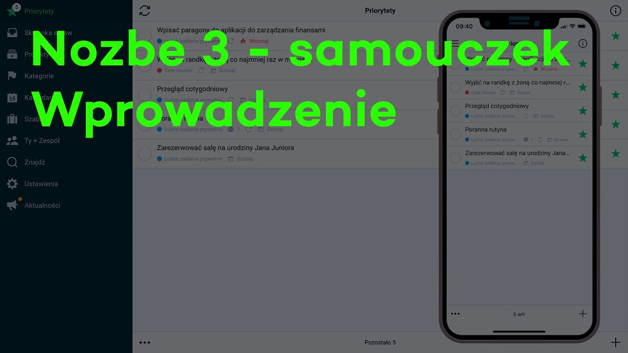Wprowadzenie - Nozbe 3 tutorial