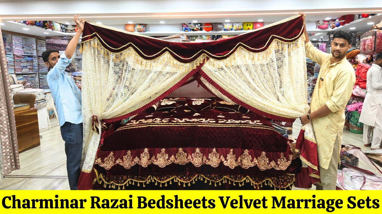 Charminar Handlooms Manufacturer Shaadi Special Razai Bedsheets Velvet Marriage Sets | AS Handlooms